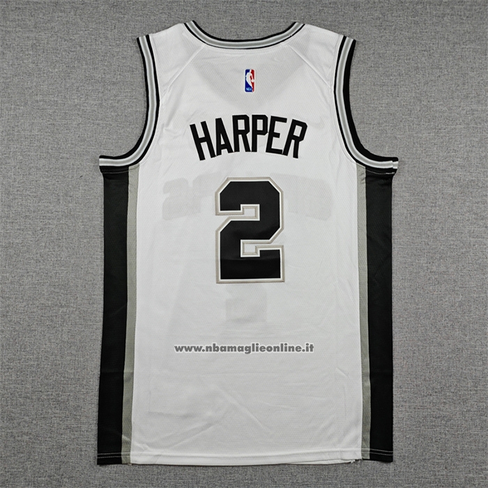 Maglia San Antonio Spurs Dylan Harper No 2 Association 2025-26 Bianco